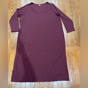 Terra & Sky Long Sleeve Burgundy Dress